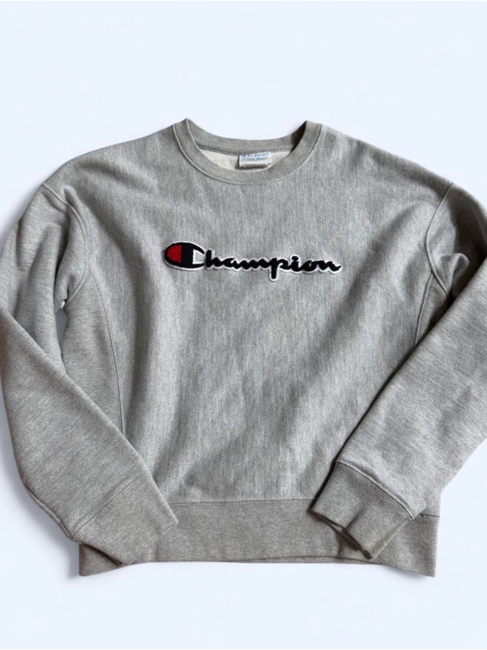 Vintage Champion Reverse Weave Gray Logo Crewneck Sweatshirt